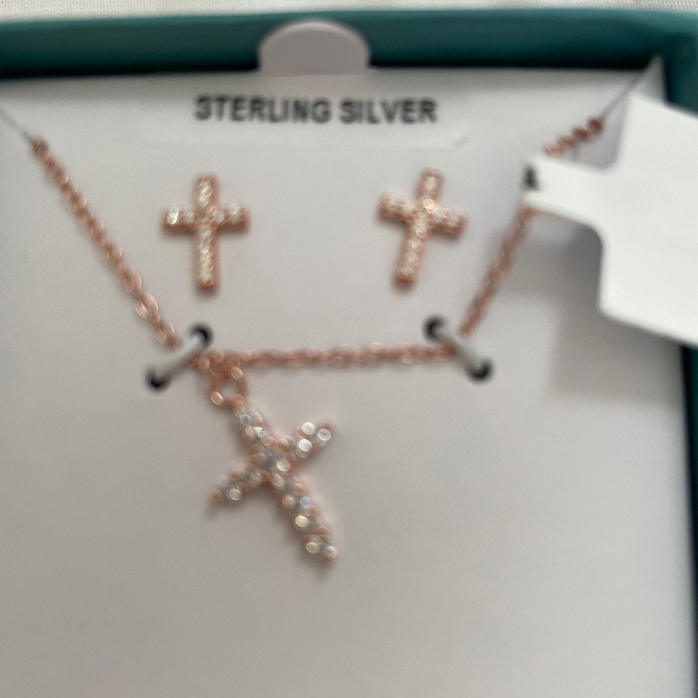 Sterling silver necklace and earrings set